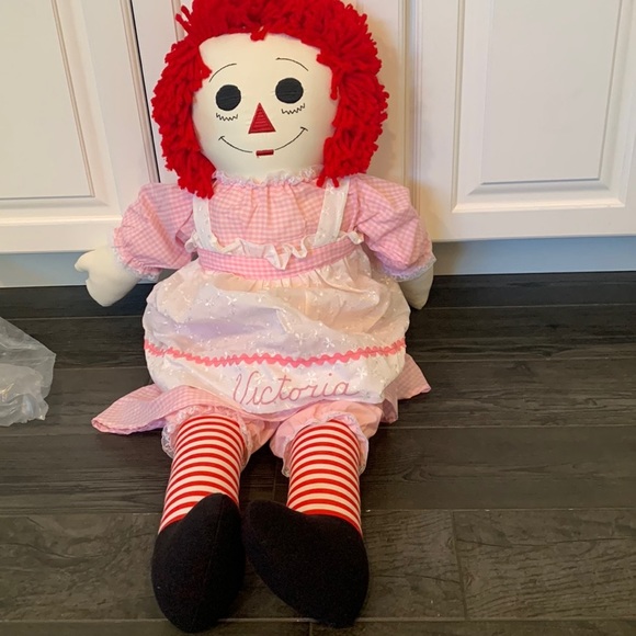 Custom Raggedy Anne doll . Victoria painted on apron